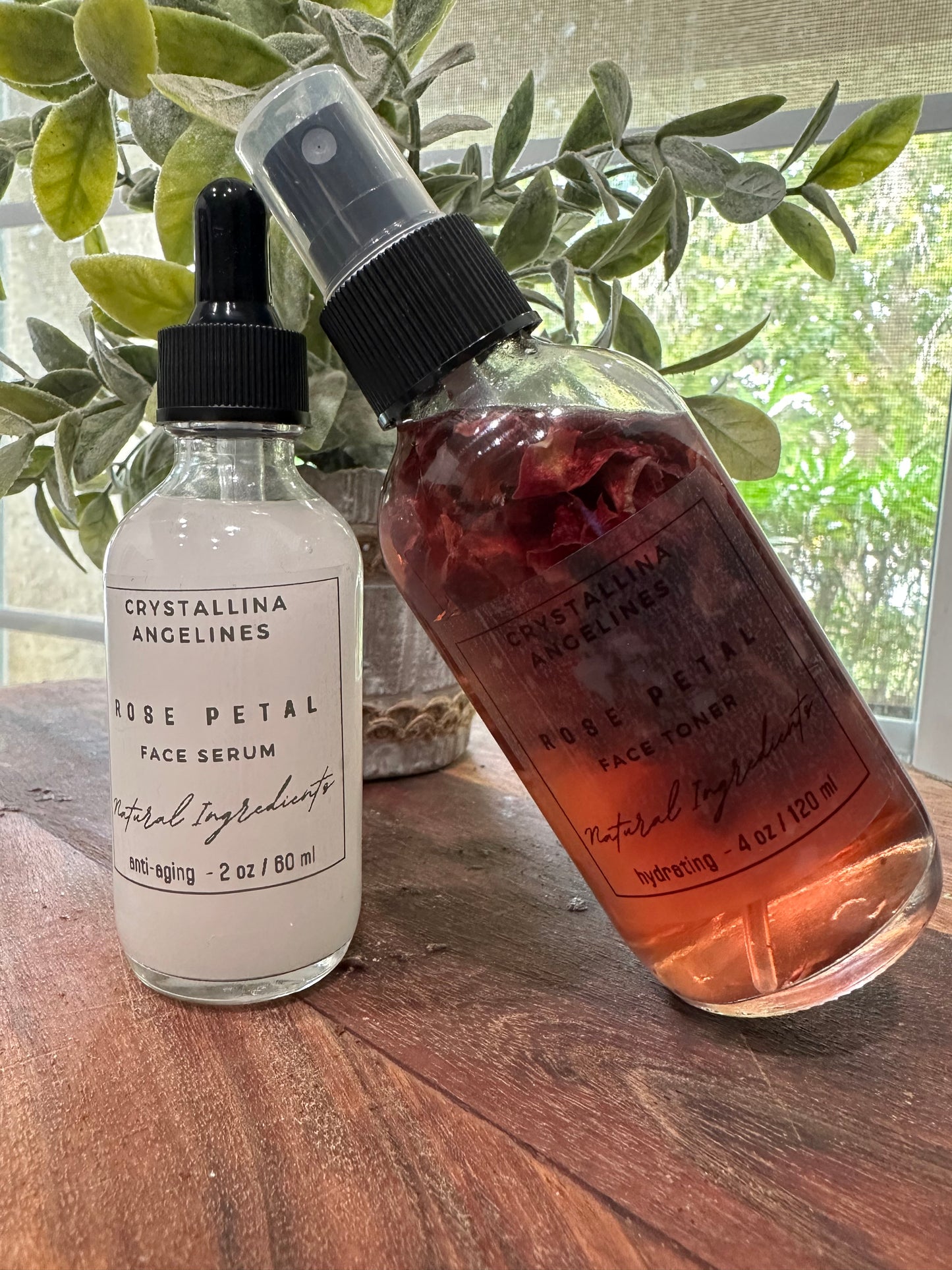 Beauty Bundle - 4 oz Rose Petal Face Toner & 2 oz Rose Petal Face Serum